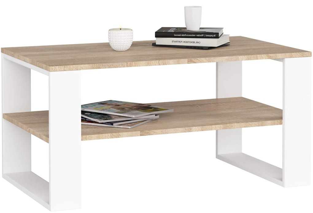 Konferenčný stolík DOMI II dub sonoma/biely