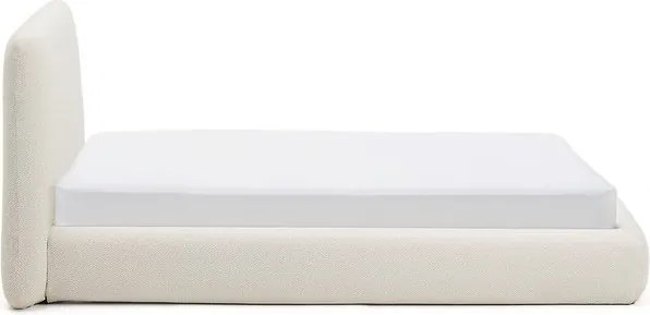 Béžová čalúnená jednolôžková posteľ bez roštu 90x200 cm Martina – Kave Home