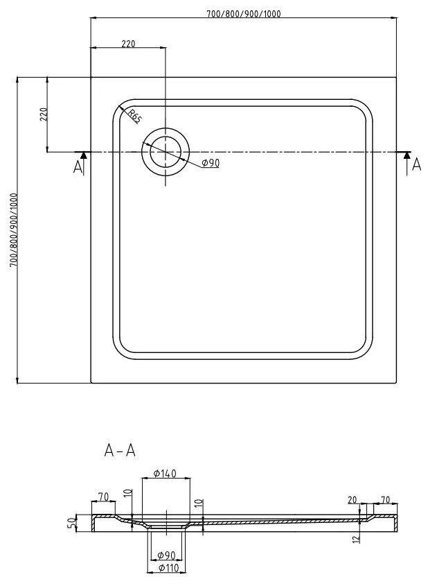 Mexen Pretoria, sprchovací kút 100 (dvere) x 100 (stena) cm, 6mm číre sklo, čierny profil + čierna sprchová vanička, 852-100-100-70-00-4070B