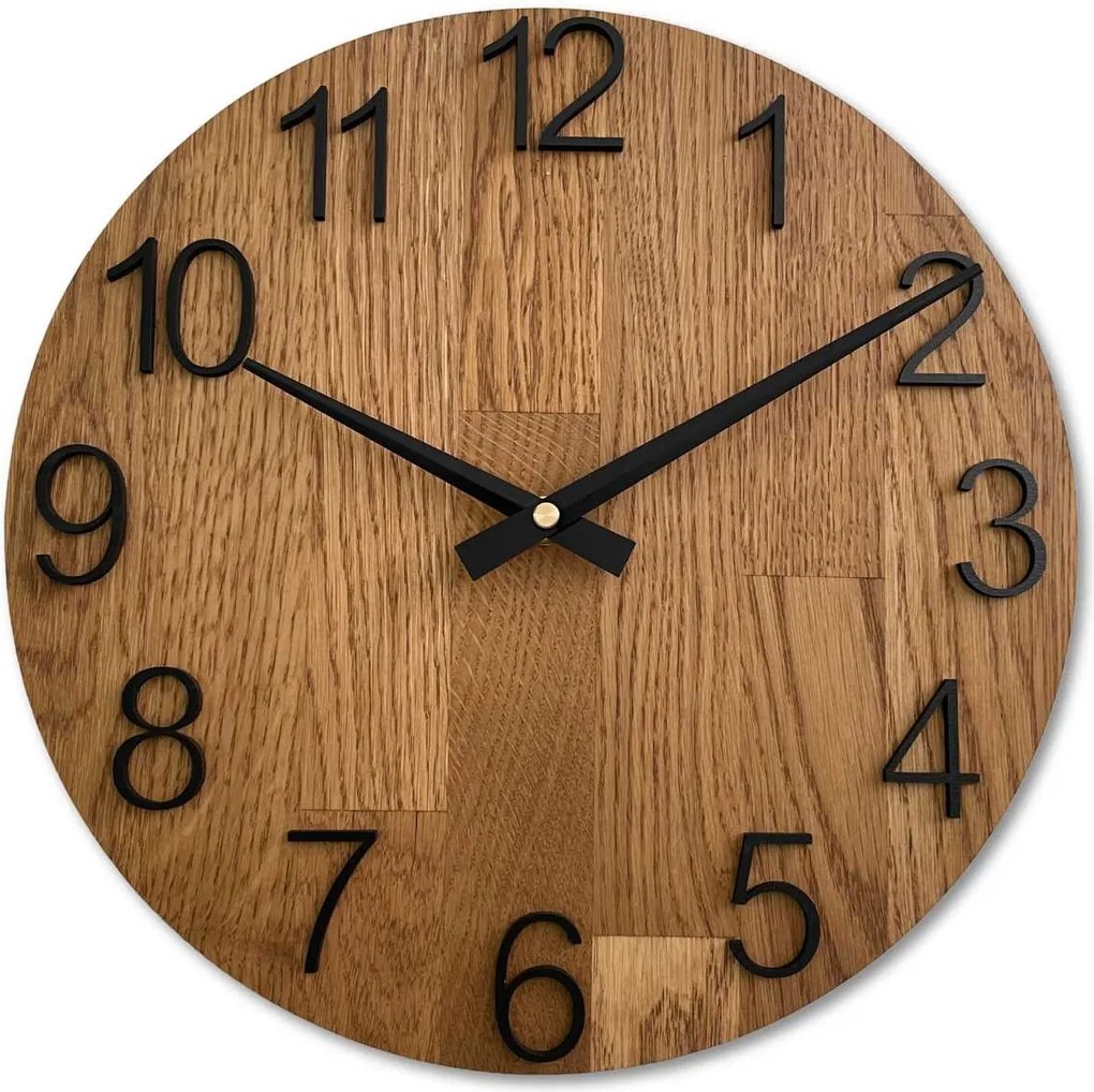 Moderné nástenné hodiny z dreva | ERDENRI: HDF - Biela 30 cm 4611-107529 MAS016-OSMO-3072-heads-black