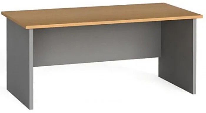 Kancelársky písací stôl PRIMO FLEXI, rovný 180x80 cm, sivá / orech