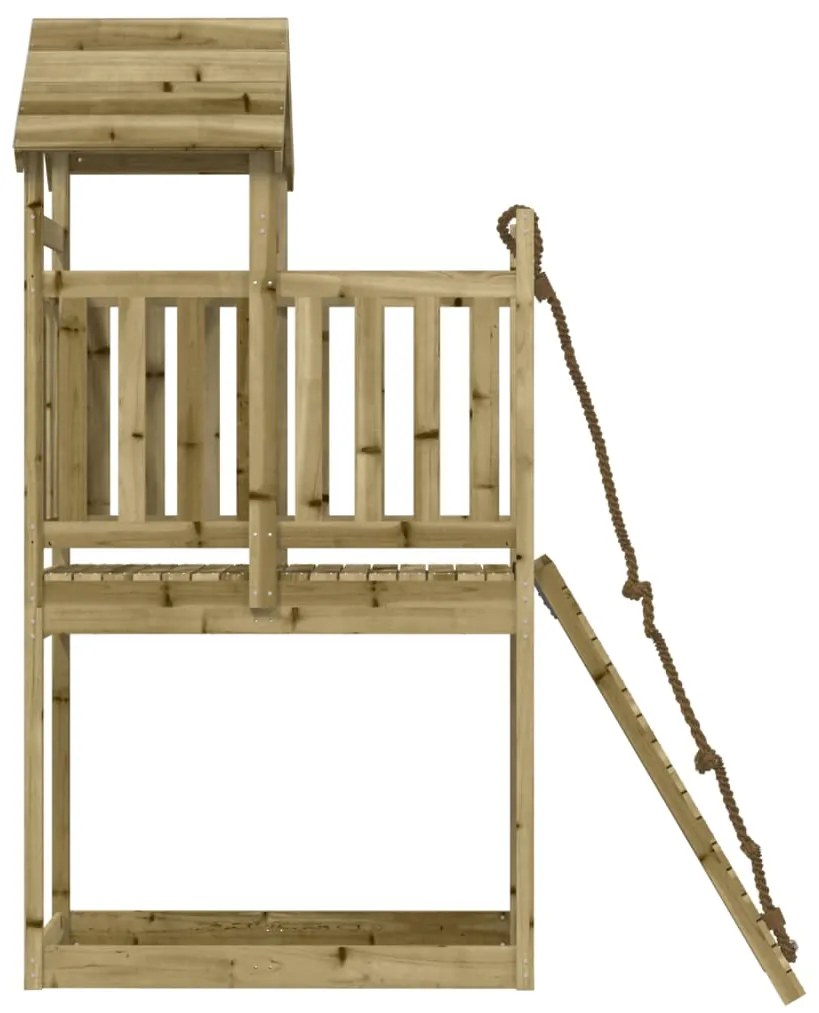 Hrací domček s lezeckou stenou impregnované drevo borovica