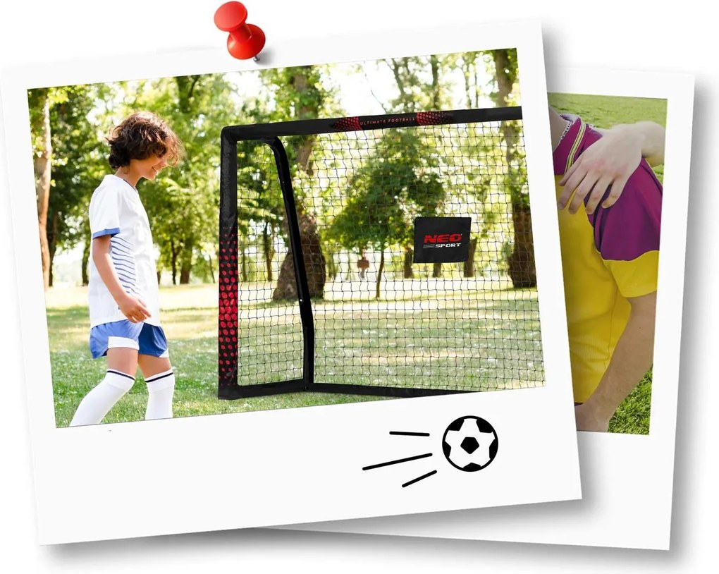 Neo-Sport Futbalová bránka 180 x 120 x 60 cm NS-463 čierno-červená