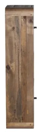 furniture-nabytek.cz - Masívna kúpeľňová skrinka Dingle z recyklovanej borovice a MDF, lakovaná, prírodná / šedá – 40×25×110 cm