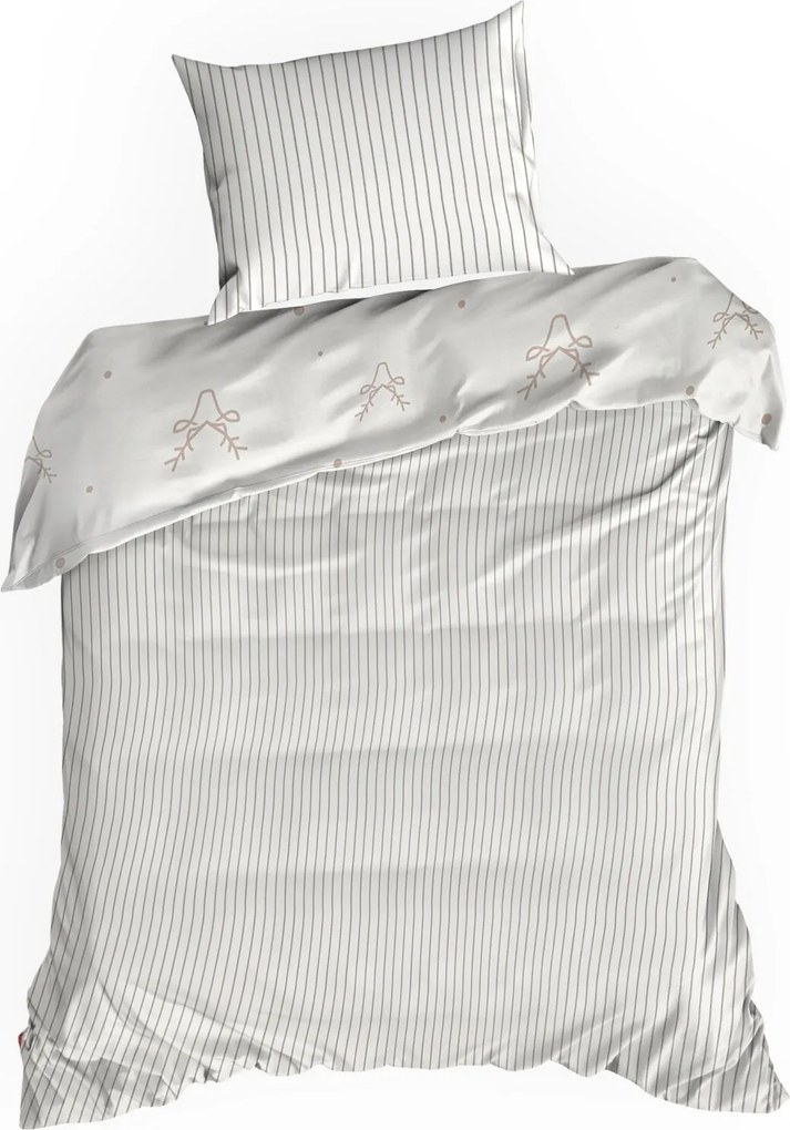 VIANOČNÉ SATÉNOVÉ OBLIEČKY BOSQUE 160X200 CM, 2 KS 70X80 CM VZOROVANÉ