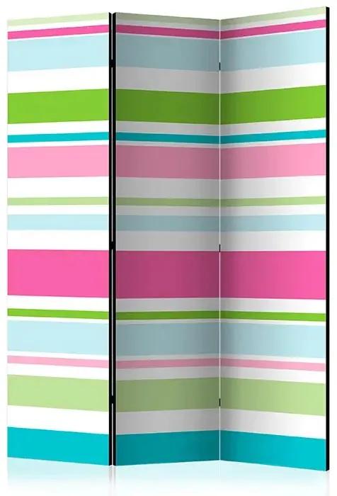 Paraván - Bright stripes [Room Dividers] Veľkosť: 135x172, Verzia: Jednostranný
