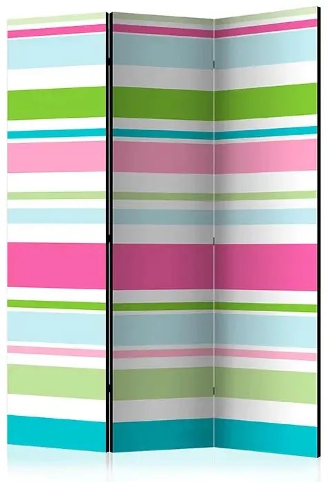 Paraván - Bright stripes [Room Dividers] Veľkosť: 135x172, Verzia: Obojstranný