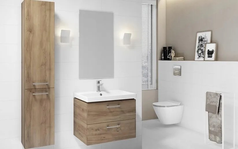 Cersanit Lara City 50, SET skrinka + umývadlo, 494x397x460 mm, orech, S801-155-DSM
