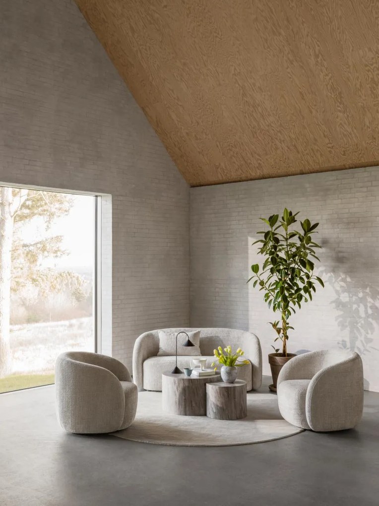 Otočné dizajnové lounge kreslo Lodi béžové