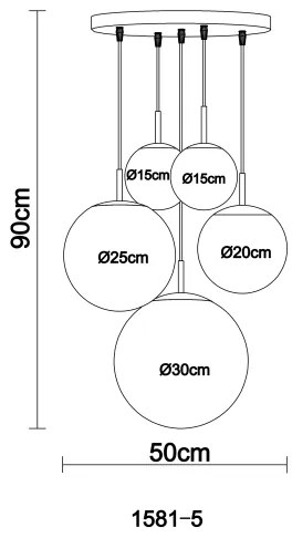 GLOBO 1581-5 - Stropné svietidlo BALLA 5xE27/60W