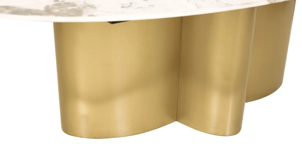 Konferenční stolek Modig 130 cm zlatý/mramor