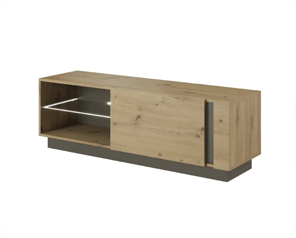 RTV stolík 138, dub artisan/sivý grafit, CITY