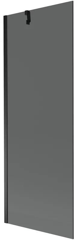 Mexen Next, vaňová zástena 1-krídlová 70 x 150 cm, fixné krídlo, 6 mm šedé sklo, čierny profil, 895-070-000-00-40-70