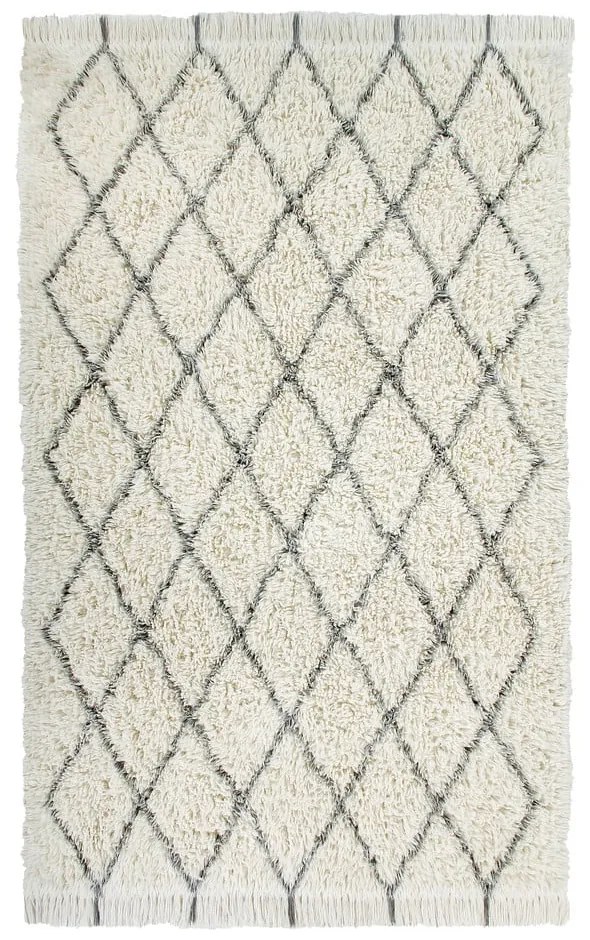 Krémový prateľný ručne tkaný vlnený koberec 200x300 cm Berber Soul – Lorena Canals