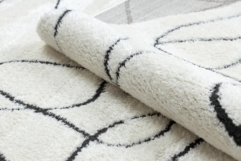 Dywany Łuszczów, Kusový koberec Mode 8522 abstract cream/black, 160x220, biela, chodba / predsieň