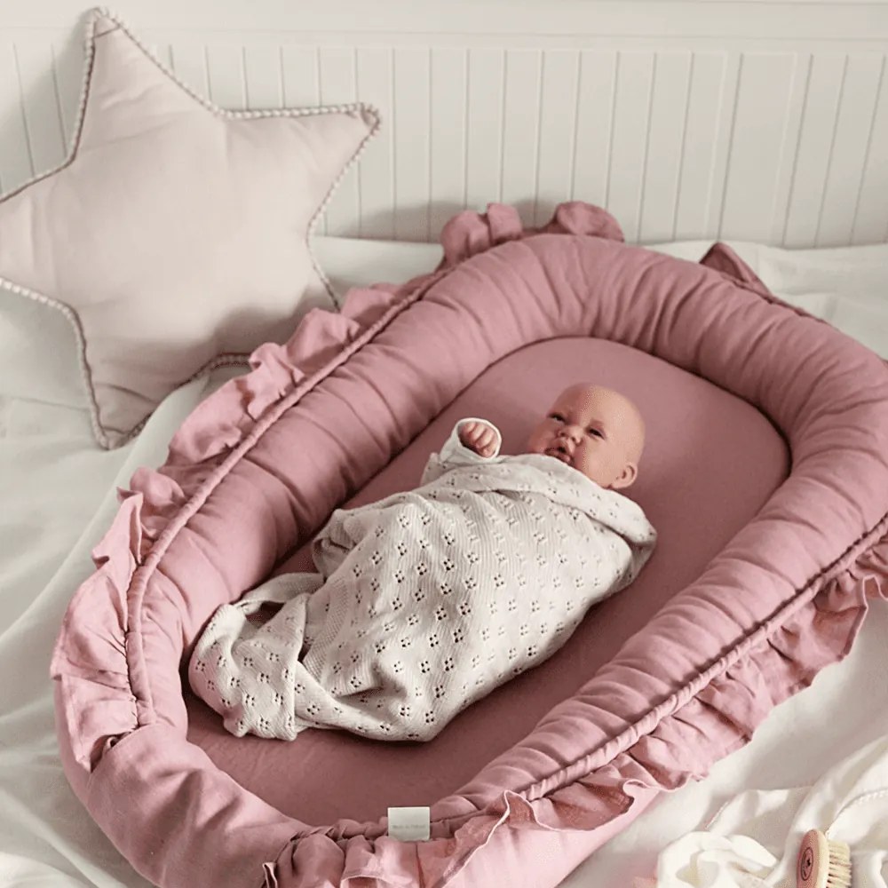 Boho vankúš hviezda s bublinkami púdrovo ružová 50 cm