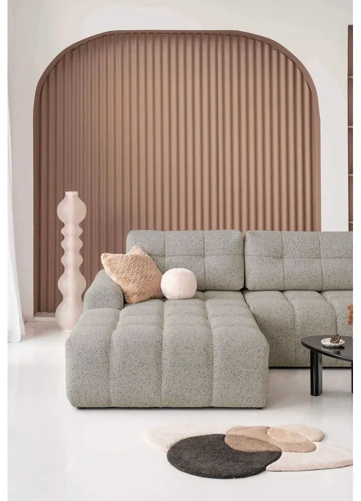 Svetlohnedá rozkladacia modulárna rohová pohovka s úložným priestorom (ľavý roh) Lulu – Miuform