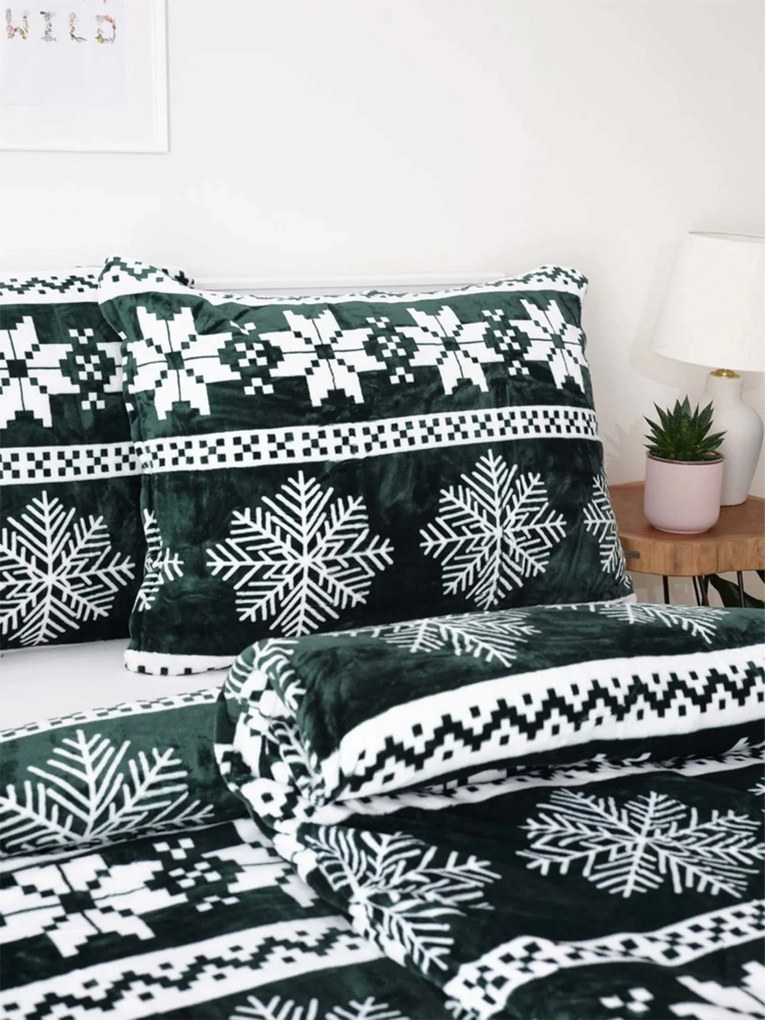 Francúzske obliečky mikroplyš Exclusive – Vianoce zelené