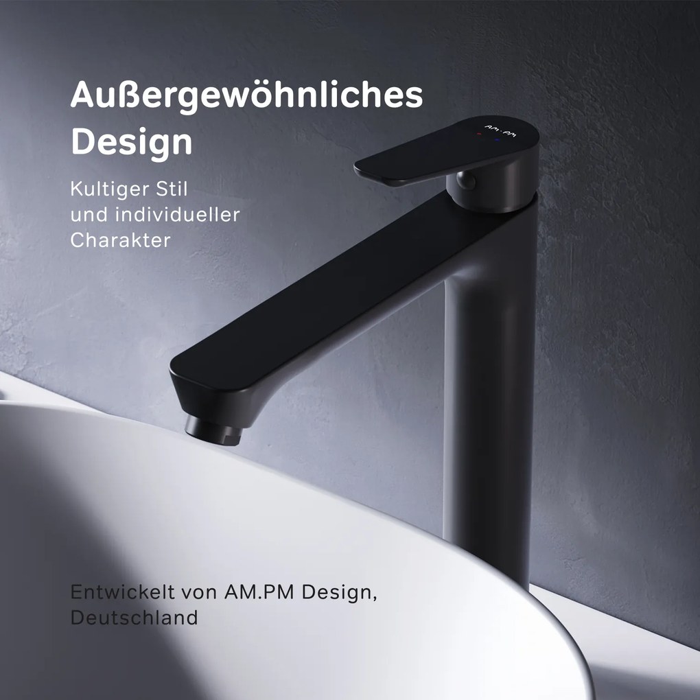 Umývadlová batéria AM.PM Hit FTA92022 vysoká, čierna