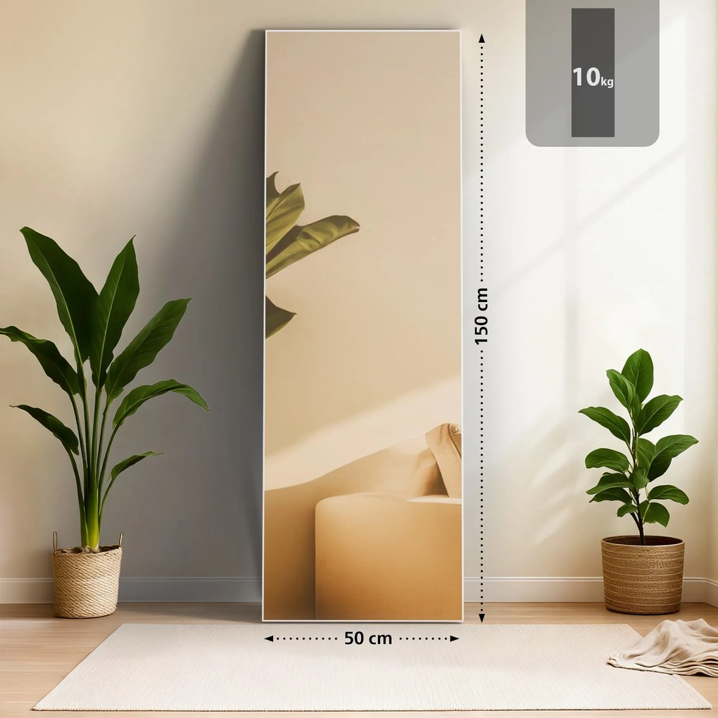 Zrkadlo Benicia 150x50 cm - biele matné