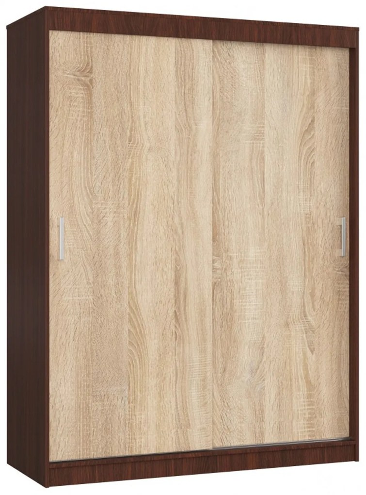 Šatníková skriňa posuvná 150 cm CLP MONO wenge/dub sonoma