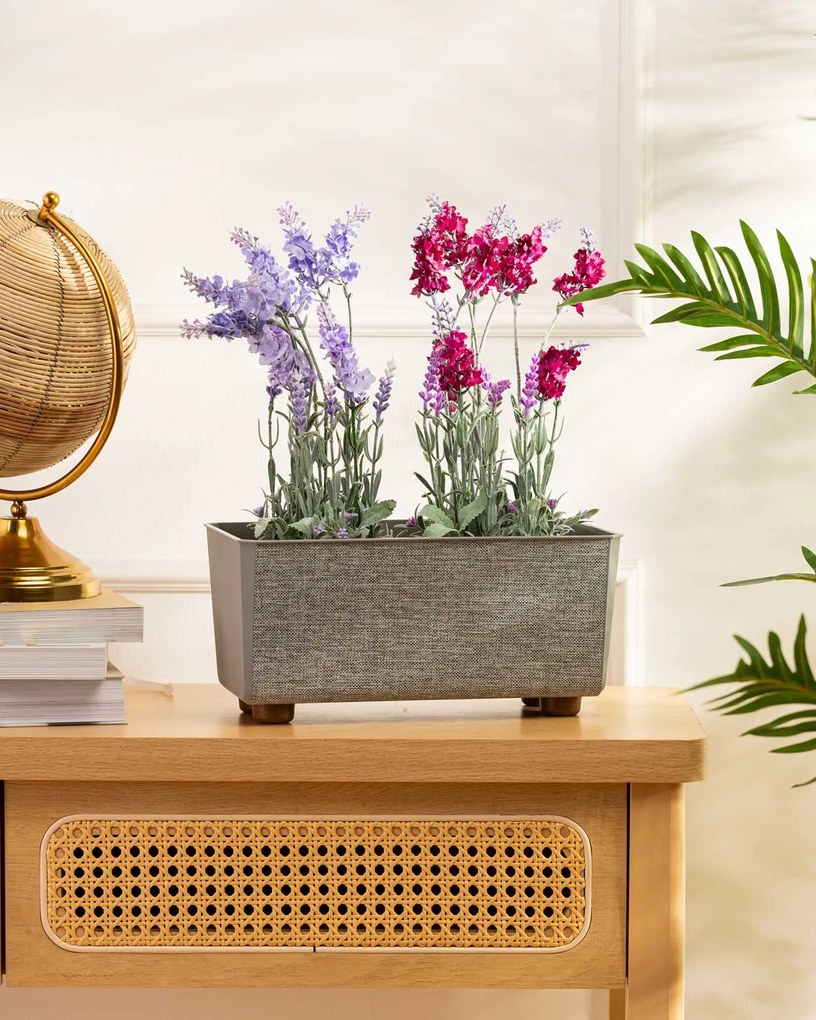 PLASTOVÝ KVETINÁČ SALVIA TX 28,5X17 CM SIVÁ