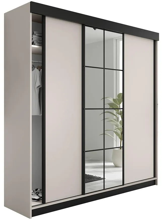 Skriňa Lamaro 250 Kašmír + Čierne vložky