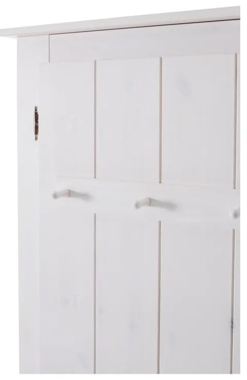 Biela šatníková skriňa z borovicového dreva so zrkadlom 120x170 cm Bertram – Støraa