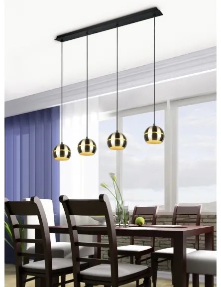 Trio - Luster na lanku FLETCHER 4xE14/40W/230V mosadz