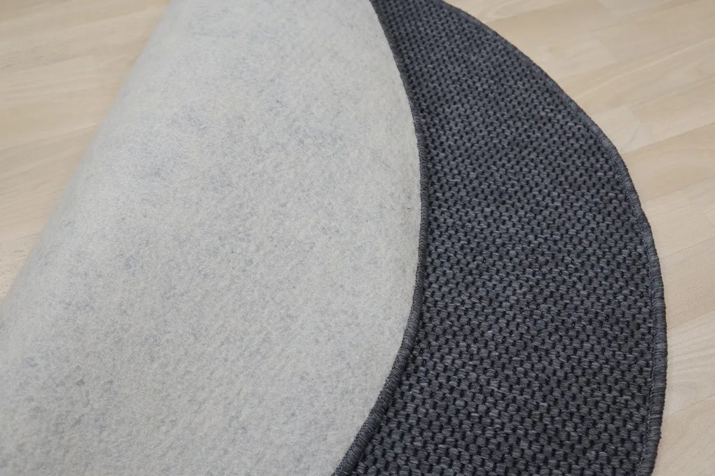 Kusový koberec Nature antracit kruh, 350x350 (priemer) kruh, šedá, chodba / predsieň, Timzo