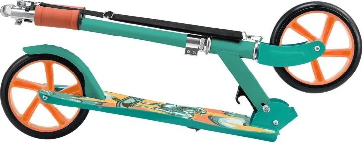 Detská kolobežka s veľkými kolesami a popruhom, Dino - mint