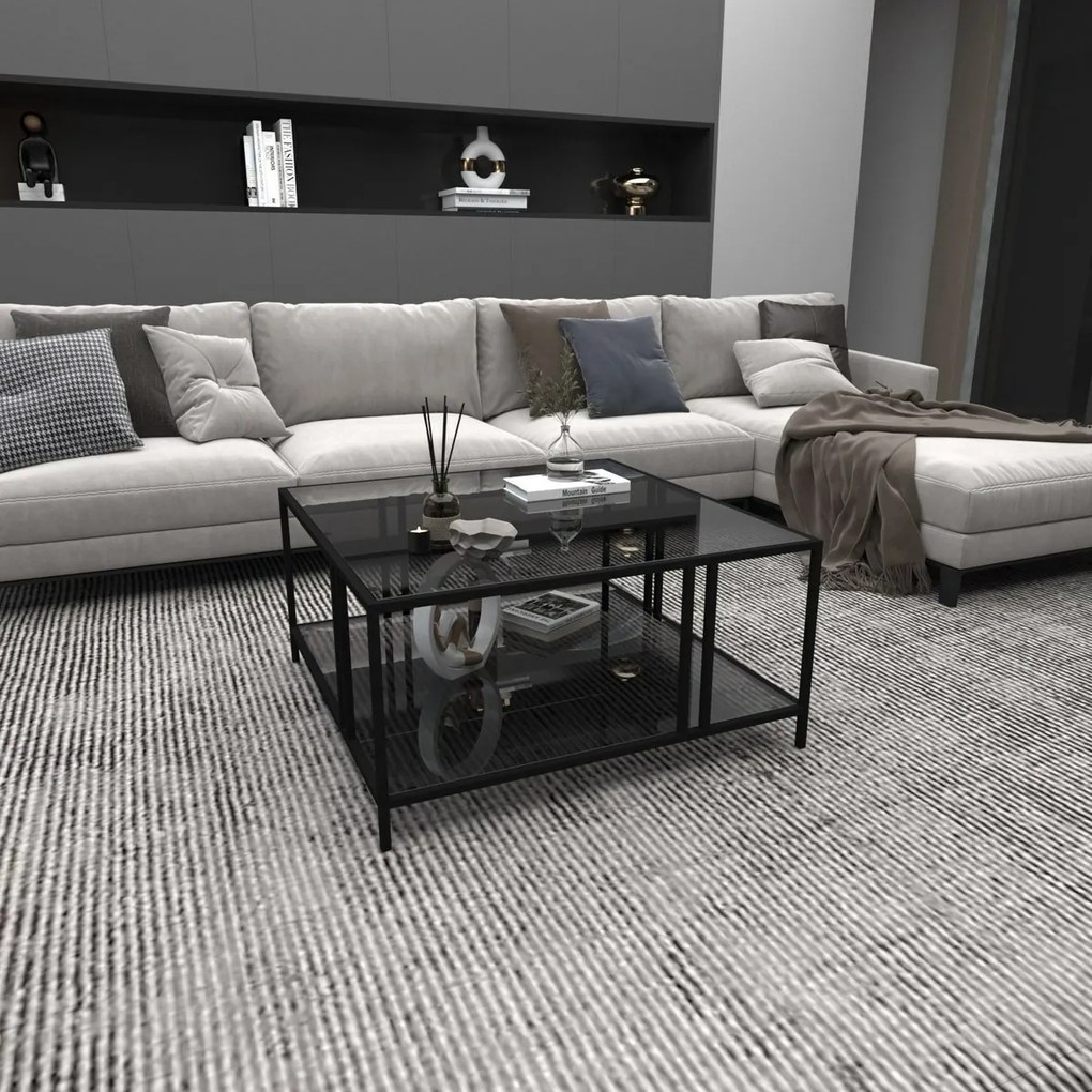 Konferenčný stolík Uranus Black s tmavým sklom