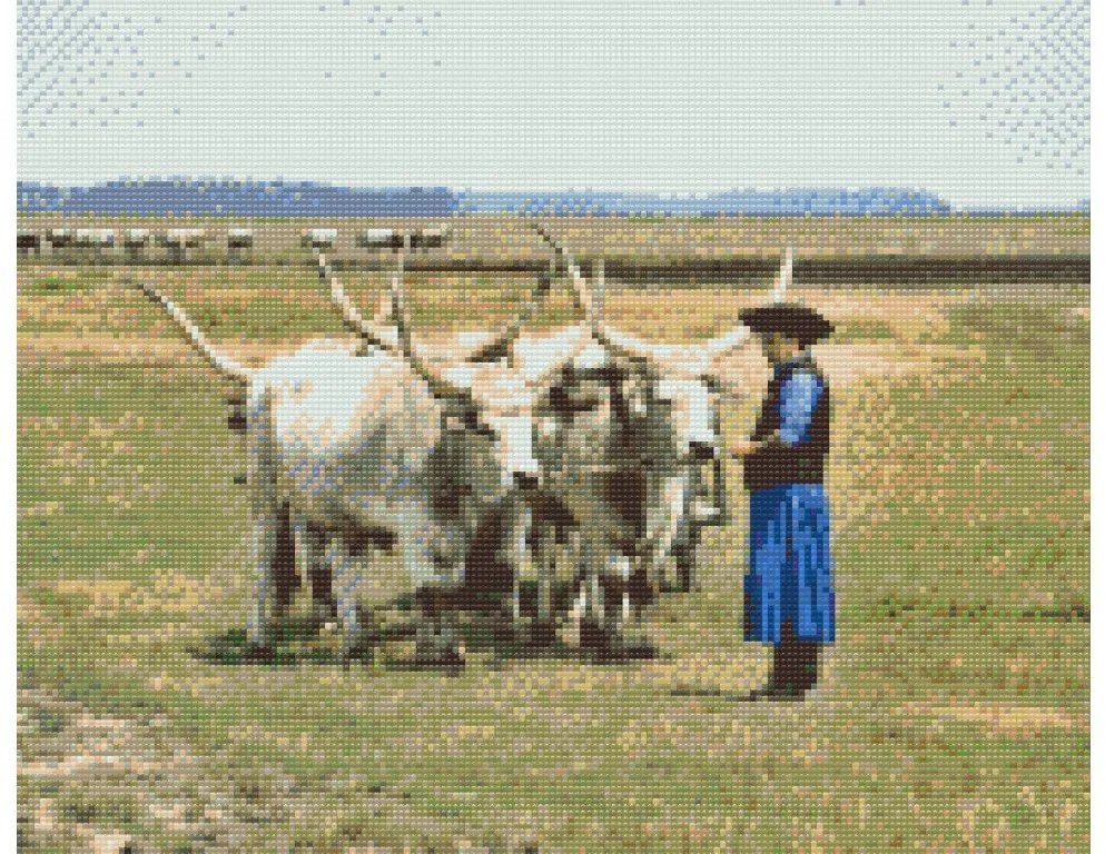 Gario Diamantové maľovanie Hortobágy park Rozmery: 80 x 100 cm, Rámovanie: Iba zrolované plátno, Diamanty: Štvorcové