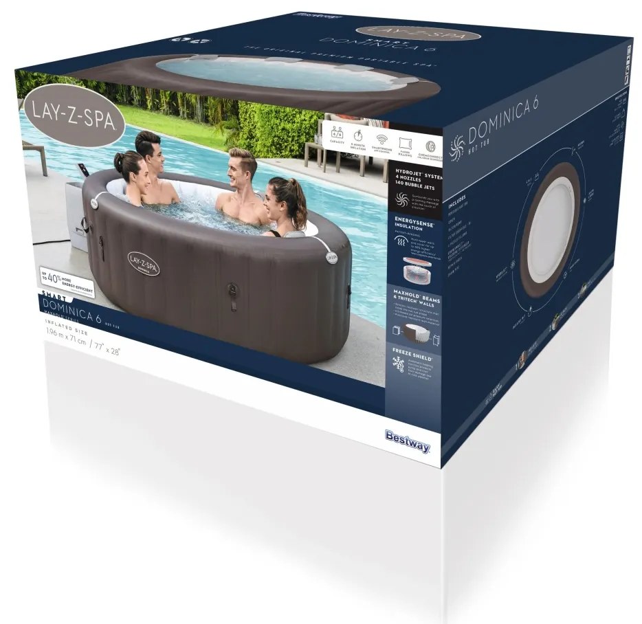 Lay-Z-Spa Dominica SMART HydroJet Jacuzzi BESTWAY 6001S