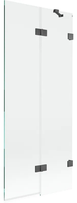 Mexen Lunar, 2-krídlová vaňová zástena pravá 80 x 150 cm, číre sklo, grafitová, 897-080-100-66-00-P