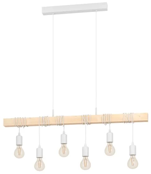 Eglo 43705 - Závesný luster TOWNSHEND na lanku 6xE27/60W/230V