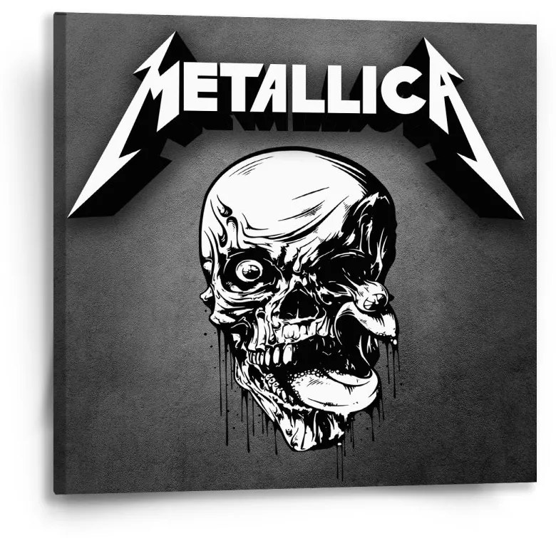 Sablio Obraz METALLICA Lebka Sivá - 50x50 cm