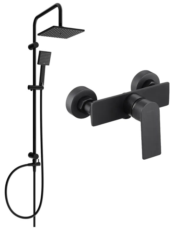 Mexen Tordsprchový set s dažďovou sprchou a sprchovou batériou Alexa, čierna, 71240200-70