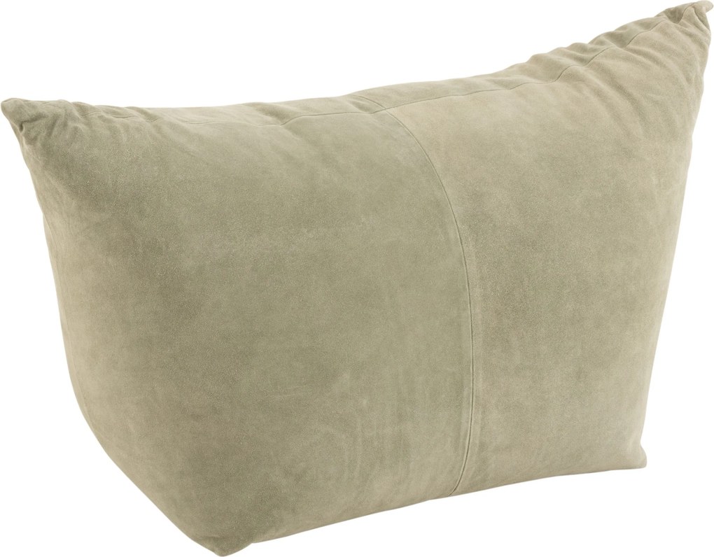 Béžovo-zelený kožený puf / sedák Pouf cross low - 80 * 45 * 54cm