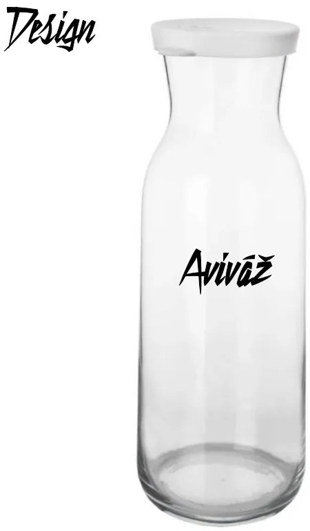 usporadejto.cz Sklenená fľaša na mlieko / olej / aviváž s bielym silikónovým viečkom, 1,21 l