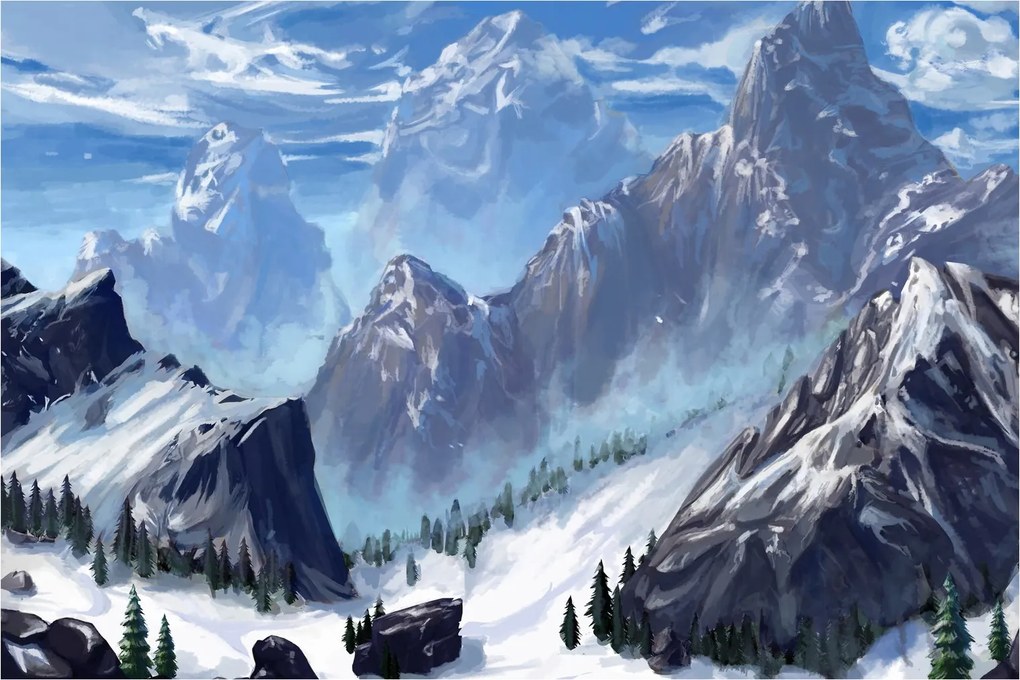 Obraz - Maľované hory (90x60 cm)