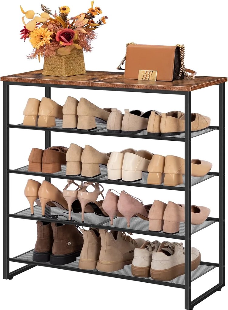 Botník Vasagle Mugy 75 cm čierny/hnedý