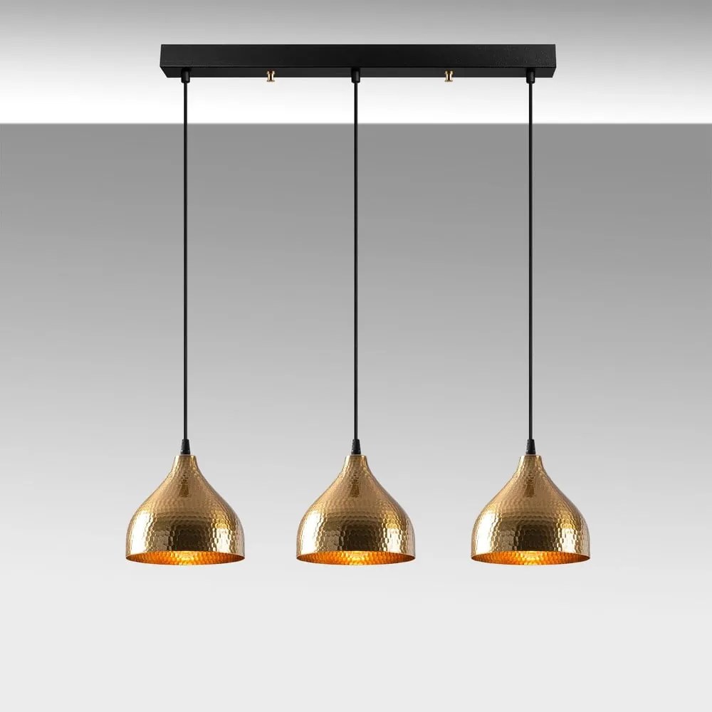 Závesné svietidlo v zlatej farbe s kovovým tienidlom Tattoo – Opviq lights