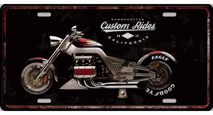 Ceduľa značka Custom Rides California