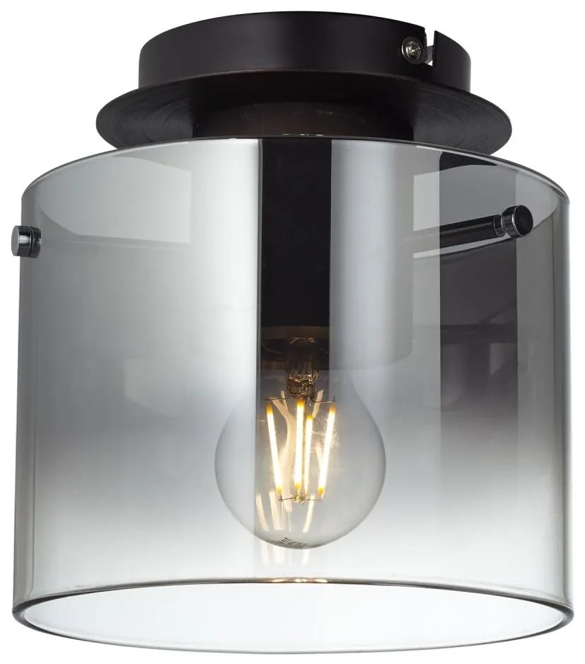 Brilliant - Stropné svietidlo BETH 1xE27/60W/230V Ø 20 cm čierna/dymová