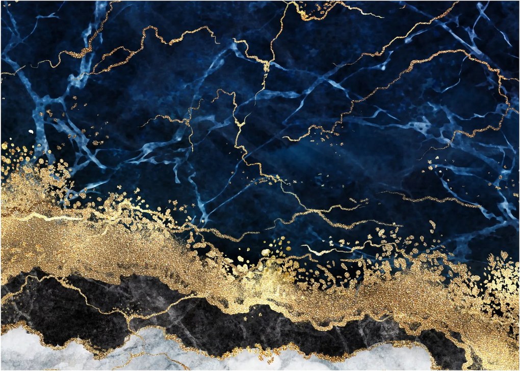Obraz - Tmavo-modrý mramor (70x50 cm)