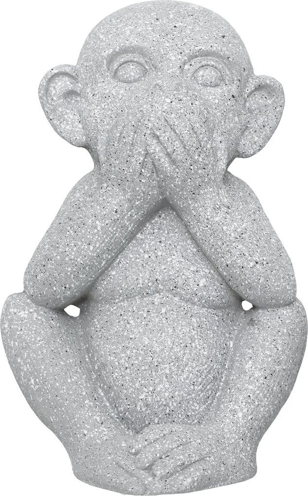 Záhradná figúrka z magnézia Moneky1, 41 cm, sivá