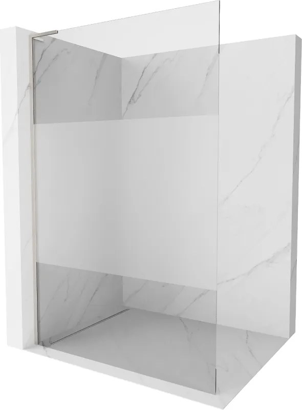 Mexen Kioto L, sprchová zástena Walk-In 110 x 200 cm, 8mm číre sklo-námraza, brúsená oceľ profil, 800-110-103-97-35
