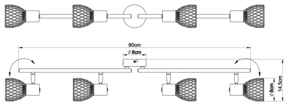Globo 54809-4 - Bodové svietidlo TEXAS 4xE14/40W/230V matný chróm