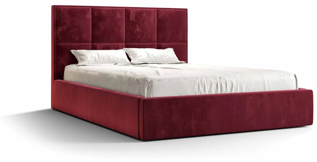 Manželská posteľ 140 cm Gino (bordová) (s roštom a úložným priestorom). Vlastná spoľahlivá doprava až k Vám domov. 1046923